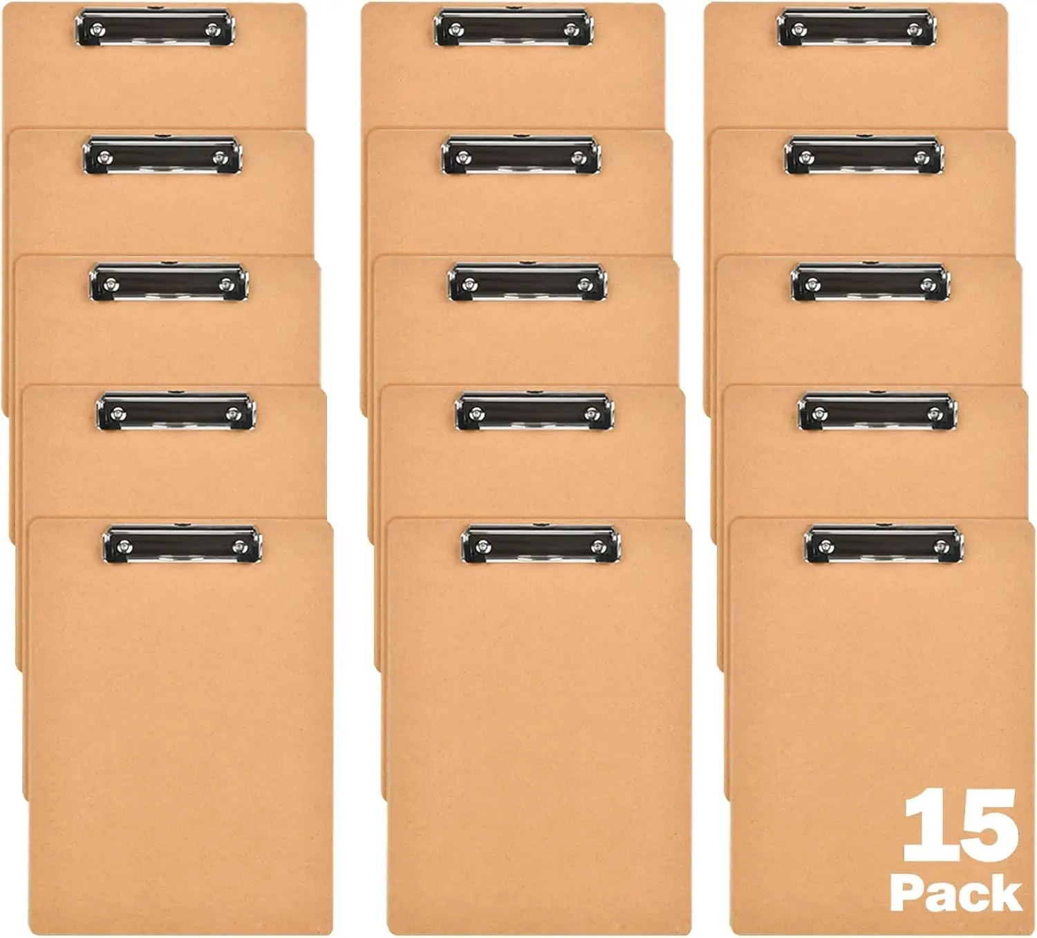 

6 x 9 Clipboards Bulk, 15 Pack Small Clip Board, A5 Letter Size Wooden Hardboard Kids Clipboard Pack for Classroom, Party, Home