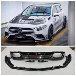 For W177 Mercedes A-Class A200 A35 2019-2023 High Quality Carbon Fiber Car Bumper Lip Rear Diffuser Spoiler Protector Cover