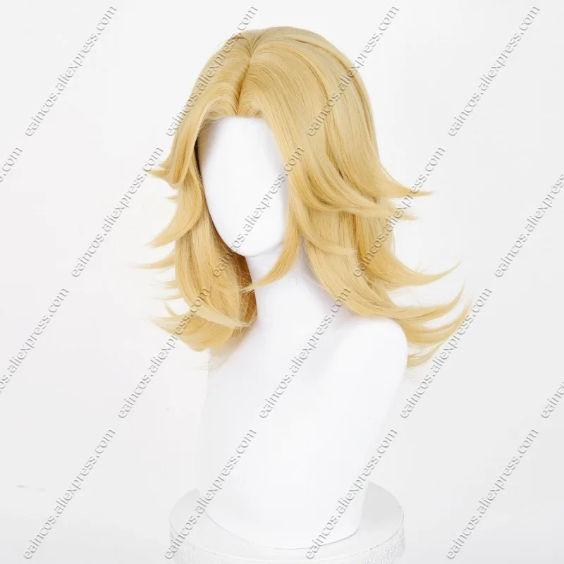 Invisible Woman Cosplay Wig 45cm Long Mix Gold Heat Resistant Synthetic Hair