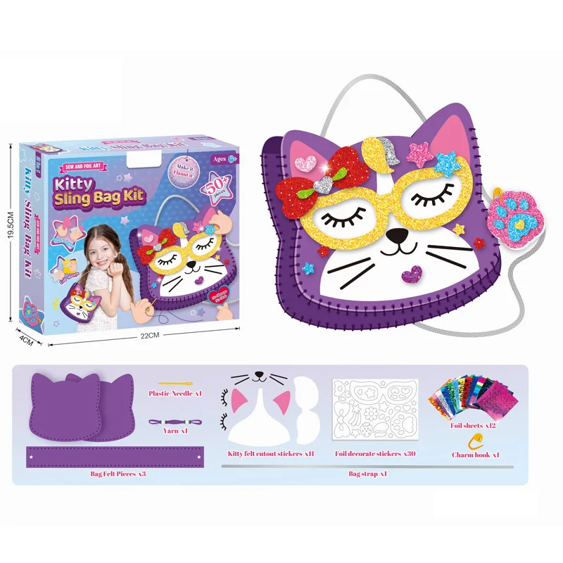子供用DIY裁縫クラフトキット - 教育的で楽しいプリンセスユニコーンフェルトバッグ