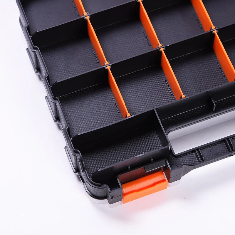 Cassetta degli attrezzi portatile multi-griglia per parti in plastica, scatola di immagazzinaggio per viti combinate, cassetta degli attrezzi con divisori in plastica rimovibili personalizzabili