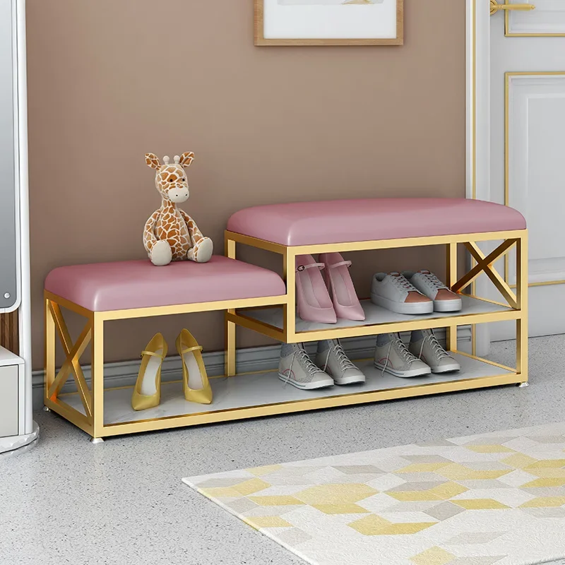 Wrought iron shoe changing stool household door rest integrated rest stool bedroom bedside stool