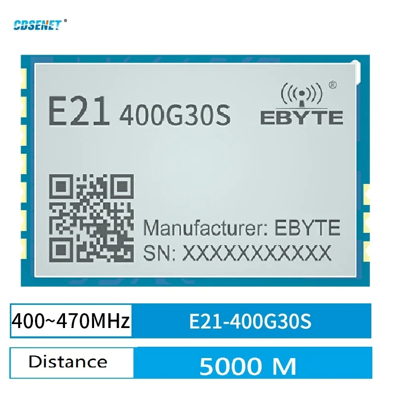 

CDSENET 400~470 MHz Built-in LNA Module E21-400G30S SMD Package 30dBm 5km Long-distance Stamp Hole Antenna Standby Current 3uA