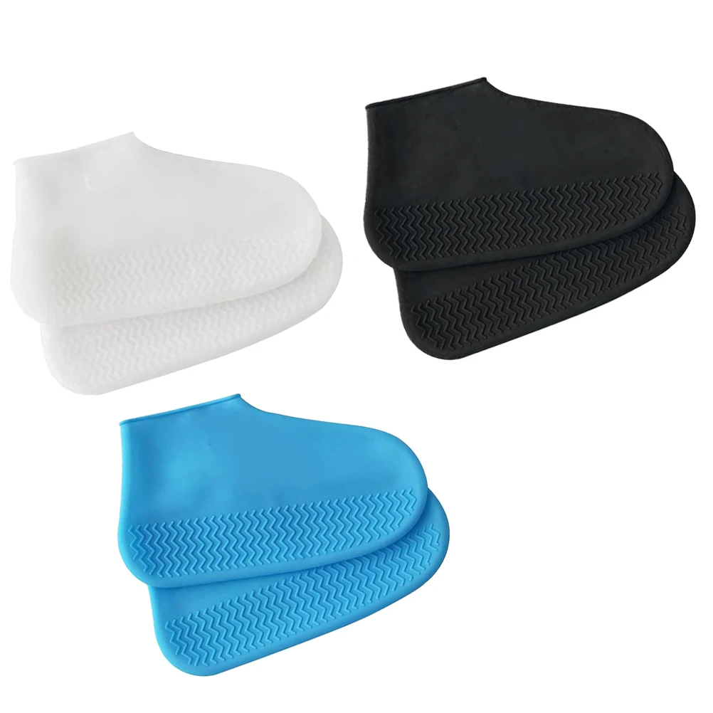 

3 Pairs Anti-slip Silicone Shoe Cover Black Boots Shoes Case Adult Medical Anti-skid Overshoes for