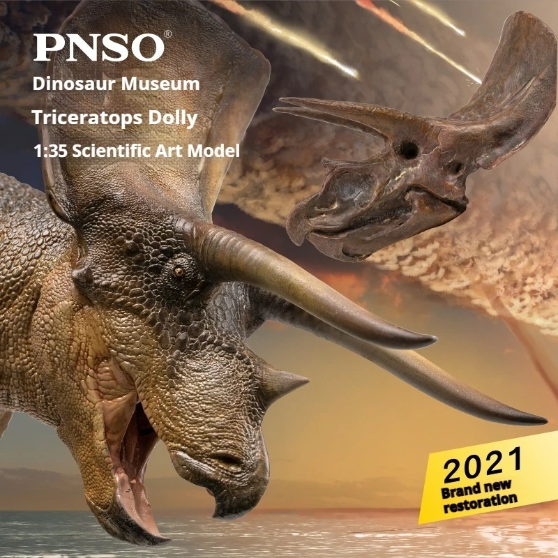 

New Edition Triceratops Doll With Triangular Dinosaur Skull Science Art Model For Museum Collection Birthday Gifts