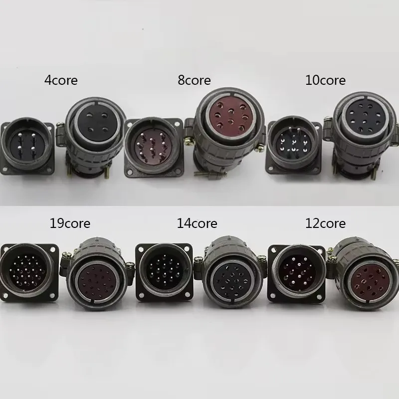 P32 Connectors 4, 8, 10, 12, 14, 19 pins mounting dimensions 32 mm