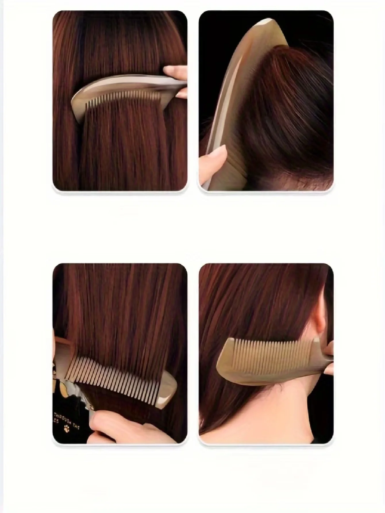 

1pc Thick Large Horn Comb, Plastic Teeth Acupressure Massage Brush, Relax Scalp, ABS Plastic Handle, Anti-Static Unisex, Suitable For All Hair Types, Natural Material, Unique Comb Pattern