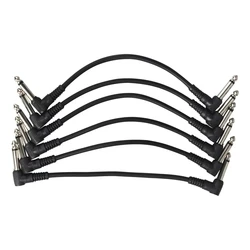 Miwayer 1-6Pcs Guitar Effect Pedal Cable Connecting Line 6.35Mm 1/4 Inch Audio Cable 6 Inch Right Angle Cord Copper Wire