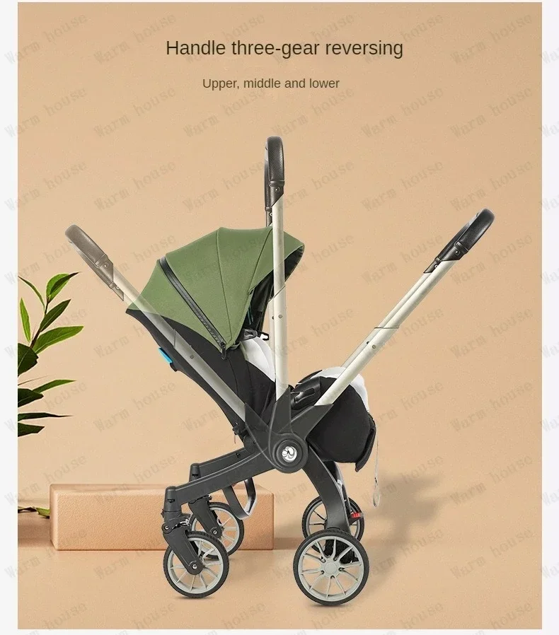 Kinderwagen 4 in1 multifunktion aler Neugeborenen Kinderwagen 3 in1 faltbarer Korb Typ leichter Kinderwagen – Detail 11