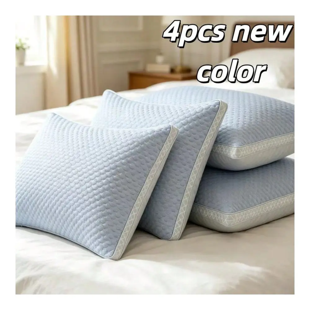 Pieces 4 Pieces Of Cool Ice Silk Massage Cervical Vertebra Knitted Pillow, Sleep Massage Pillow Core, Specially Designed To Ass
