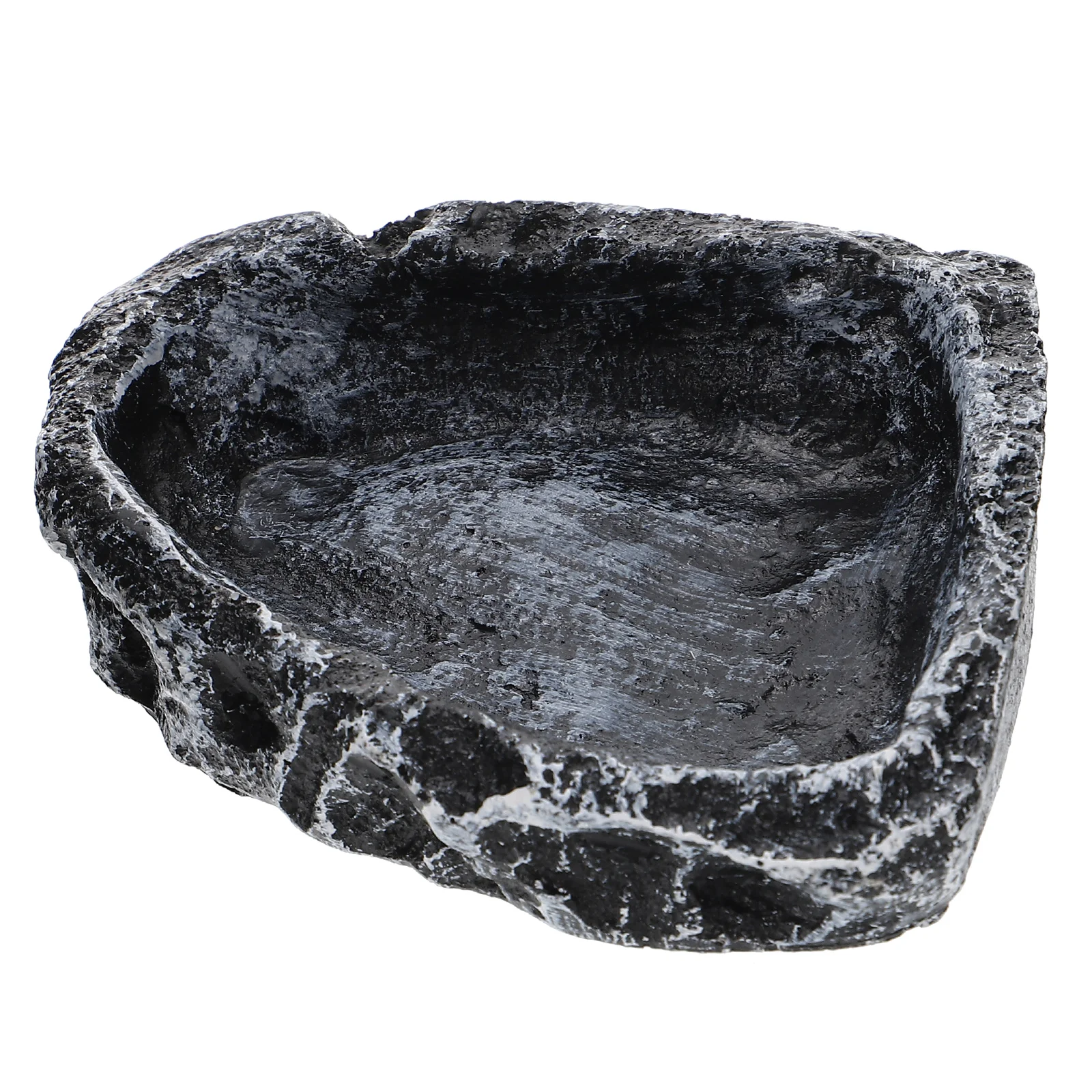 Reptile Water Basin Tortoise Habitat Accessories Snake Bowl Pet Stone Plate Feeding Container Resin