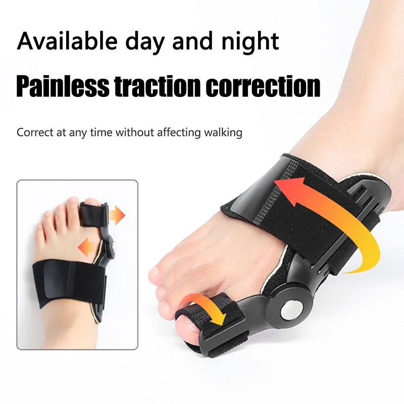 Korektor na haluksy unisex, orteza na haluksy, obrotowy separator palców, prostownik, regulowany pedicure, korektor palców stóp.