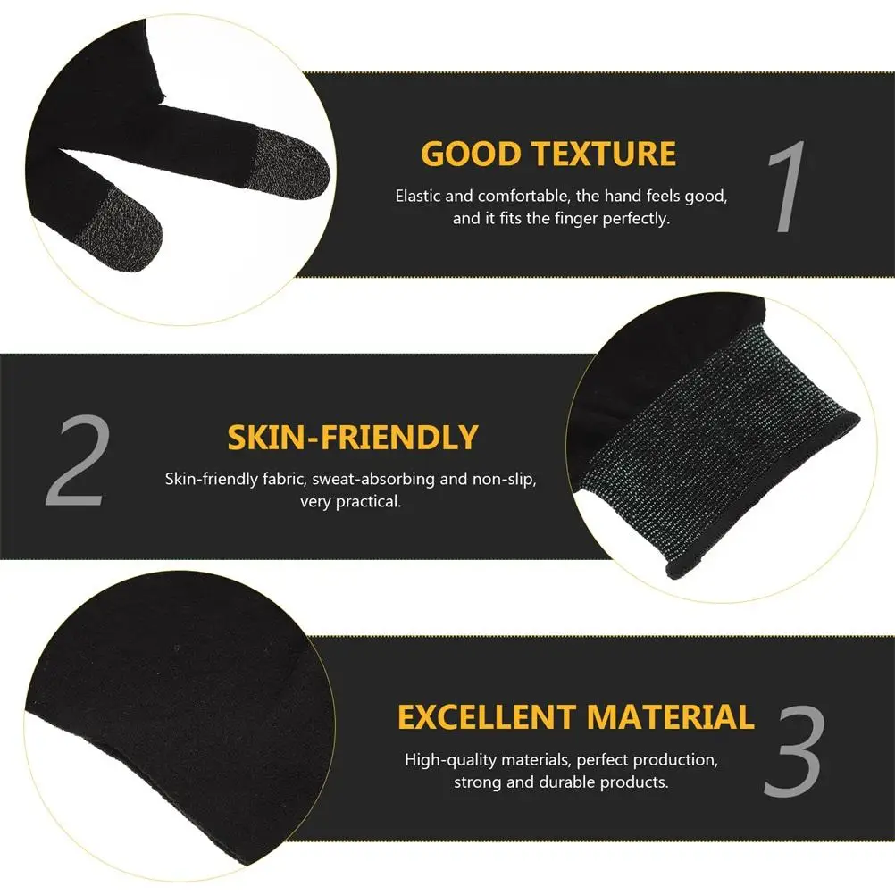 Sweat-proof Touch Screen Gloves Gamer with Grip Knuckle Medium Black Gaming Finger Men Hand Wrist Fitness