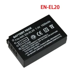 니콘 쿨픽스 P1000 P950 J1, 1 J2,1 J3, 니콘 1 AW1 용 USB 충전기, EN-EL20 ENEL20A ENEL20 EL20 카메라 배터리, 7.4V, 1020mAh