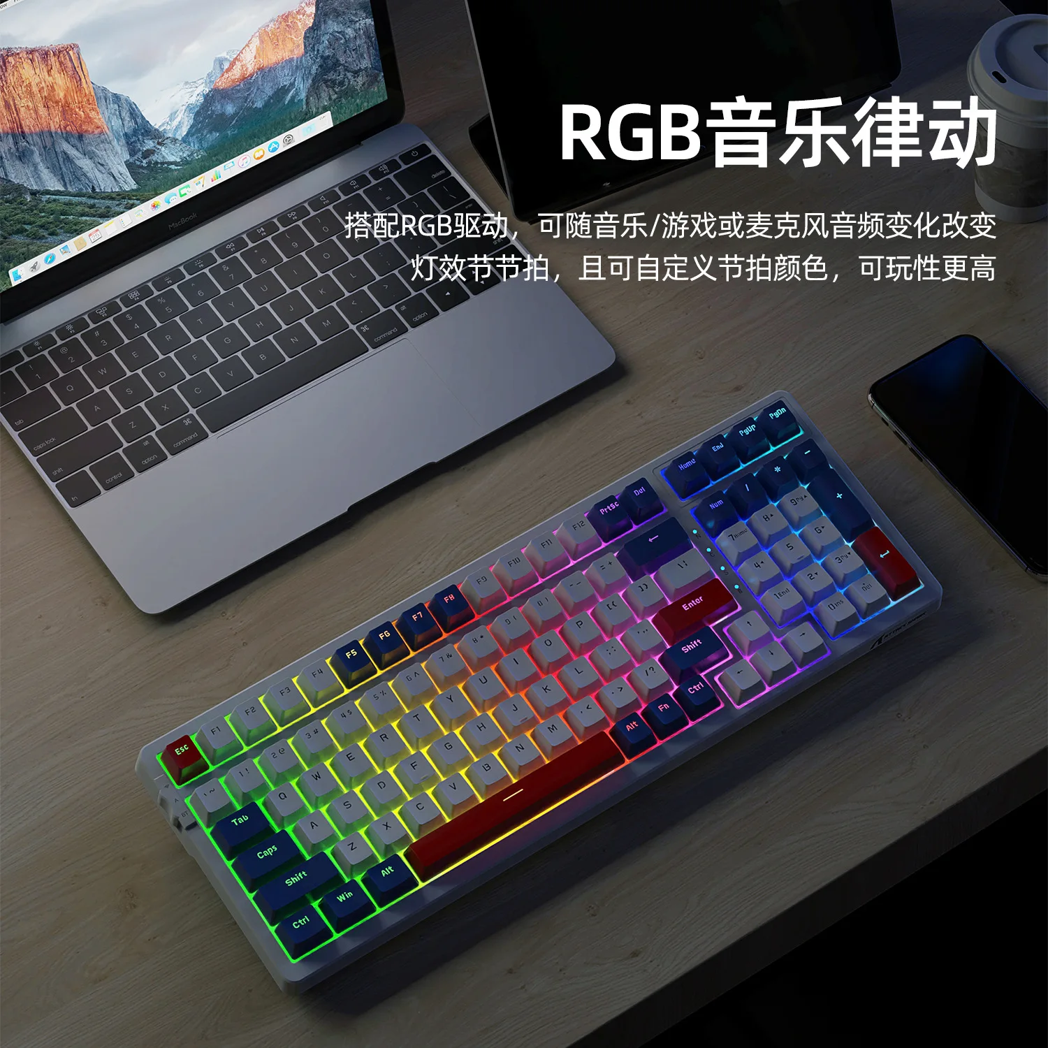 Mechanische Toetsenbord Bluetooth Wireless Keyboard Rgb Lichtgevende Hot Swap Aangepast Voor Esports Gaming Laptop Tablet