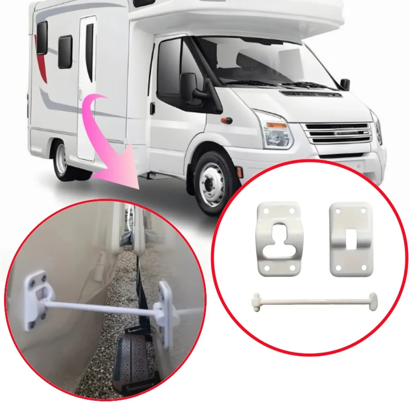 

1set Door Retainer Kit White Black Plastic Door Stop Retaining Latch For RV Camper Motorhome Door Stoper With Screw