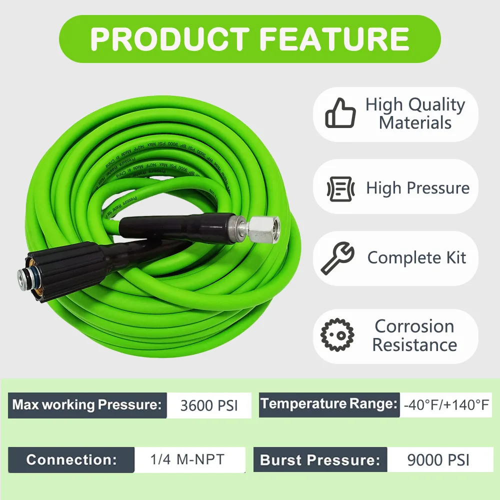 High Pressure Cleaning Machine Cleaning Hose Super Flexible Kink Resistant 0.5-30M For some of Huter/ Kohler/Interskol/ Elitech