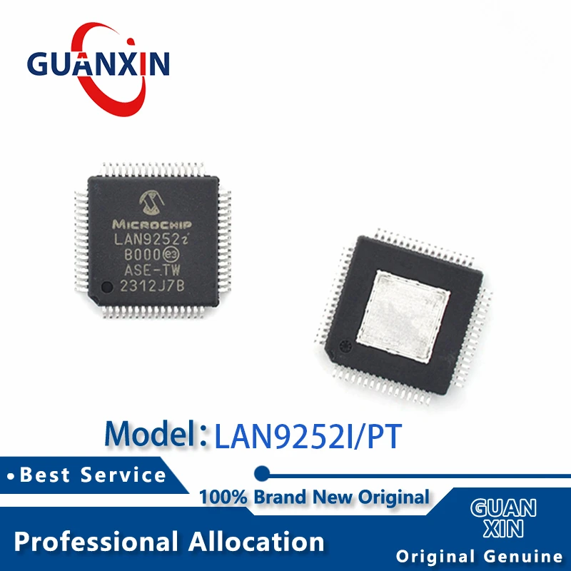 100% New  electronics LAN9252I/PT TQFP-64 Marking LAN9252i LAN9252