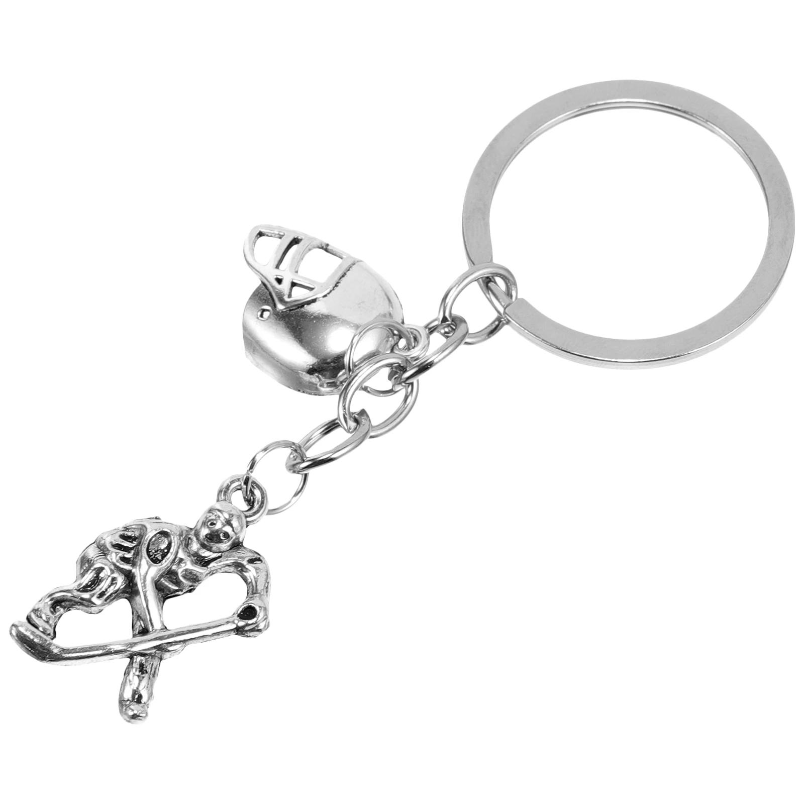 

Hockey Keychain Stick Puck Eishockey Spielen for Boys Metal Purse Charms Handbags Travel Keyring