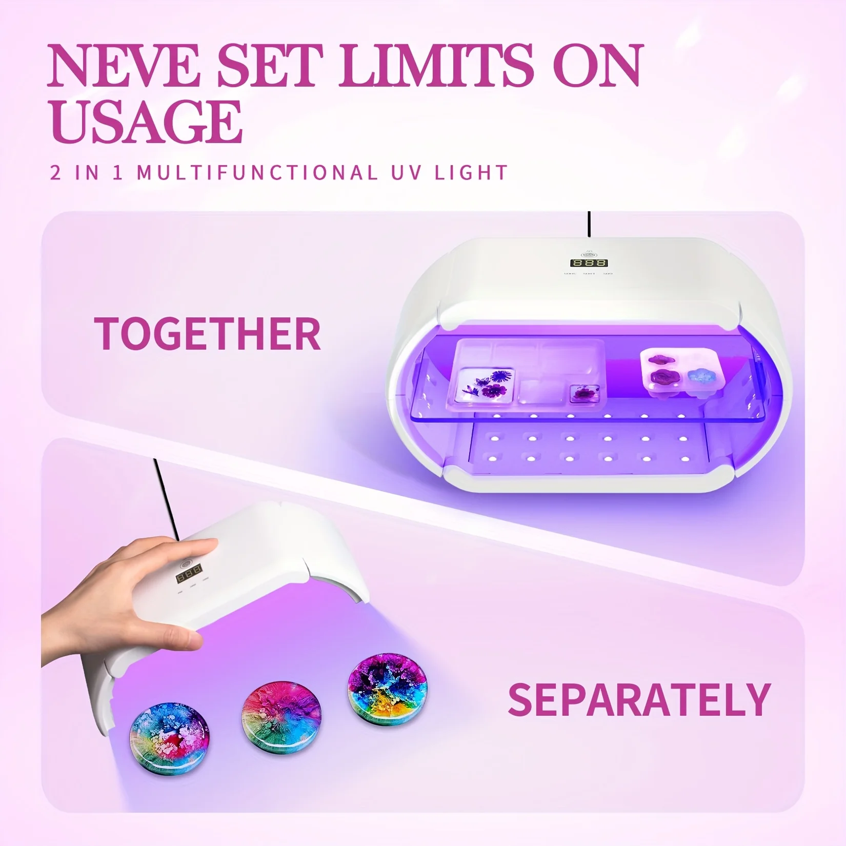 مزدوج الوجهين مصباح الأشعة فوق البنفسجية لعلاج الراتنج الولايات المتحدة التوصيل طوي المحمولة علاج سريع الأشعة فوق البنفسجية الراتنج مصباح لقالب الراتنج DIY بها بنفسك مجوهرات الزخرفية