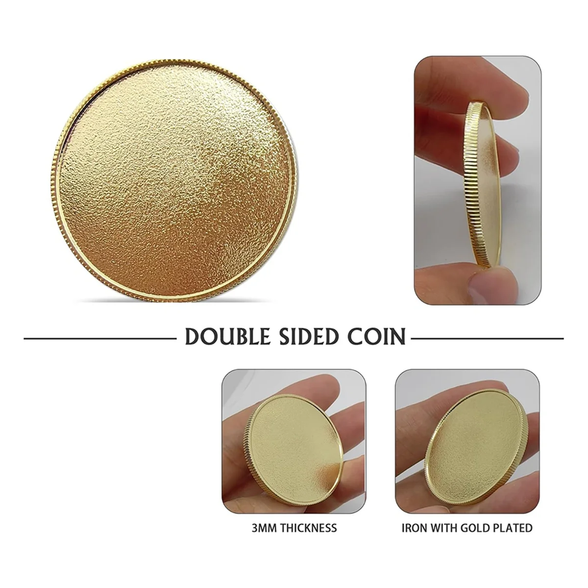 

ABIY-30 Pcs Challenge Coin Blanks 40mm Blank Coins for DIY Crafts Engraving Jewelry Making, Laser Engravable Coin Gold