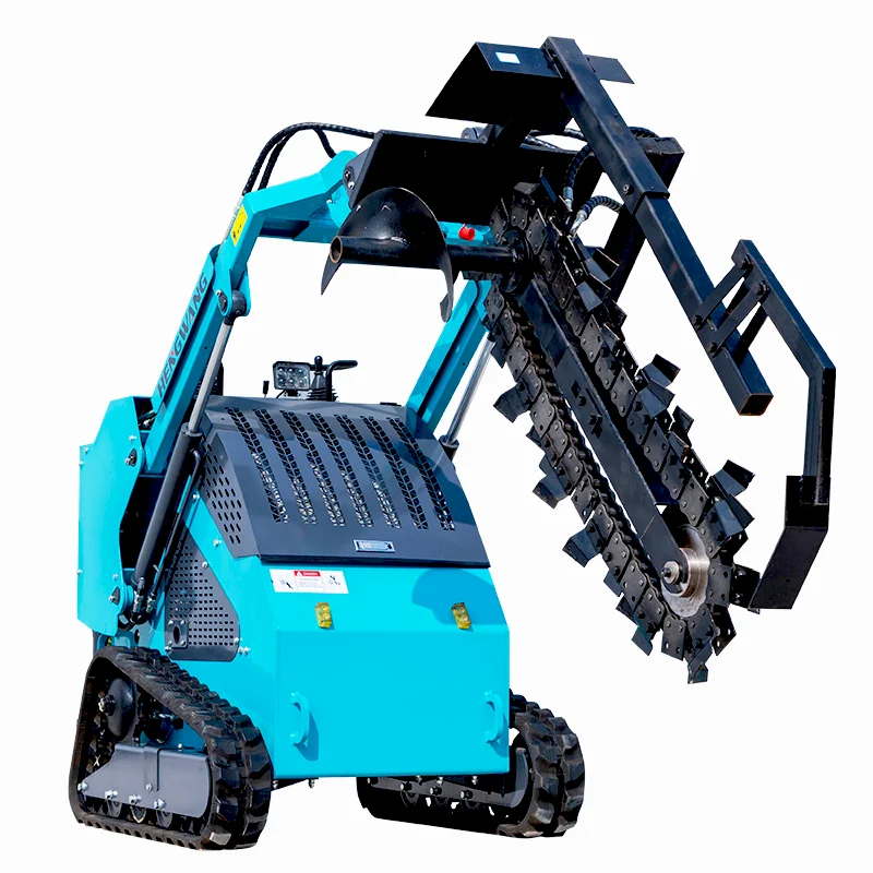 HW-T460Small Skid Steer Mini Track Loader Trencher Skid Steer Loader and Compact Track Loader Customized Attachments Replaceable