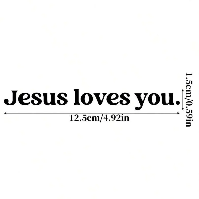 Jesus Loves You' Decorative Sticker, Beautiful Car Interior Decor Sticker, Suitable For Car Rearview Mirror, Home Decor Sticker