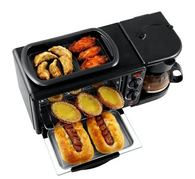 2018 hot sale kitchenware 3 in 1 breakfast maker machine/coffee toaster oven with reasonable price