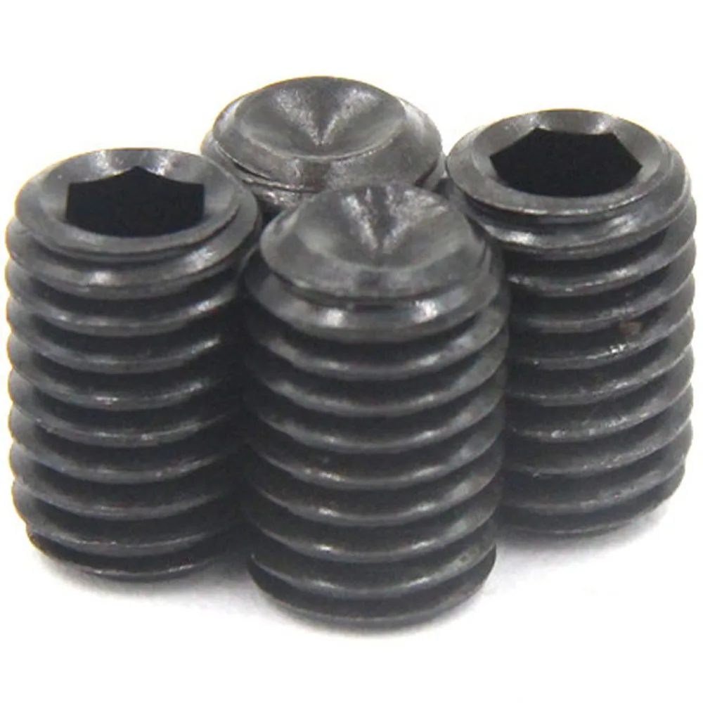 

10Pcs/Bag M10 lenth=8-100mm DIN916 12.9 Carbon Steel Black Grade Hex Hexagon Socket Allen Cup Point Grub Screw Set Bolt