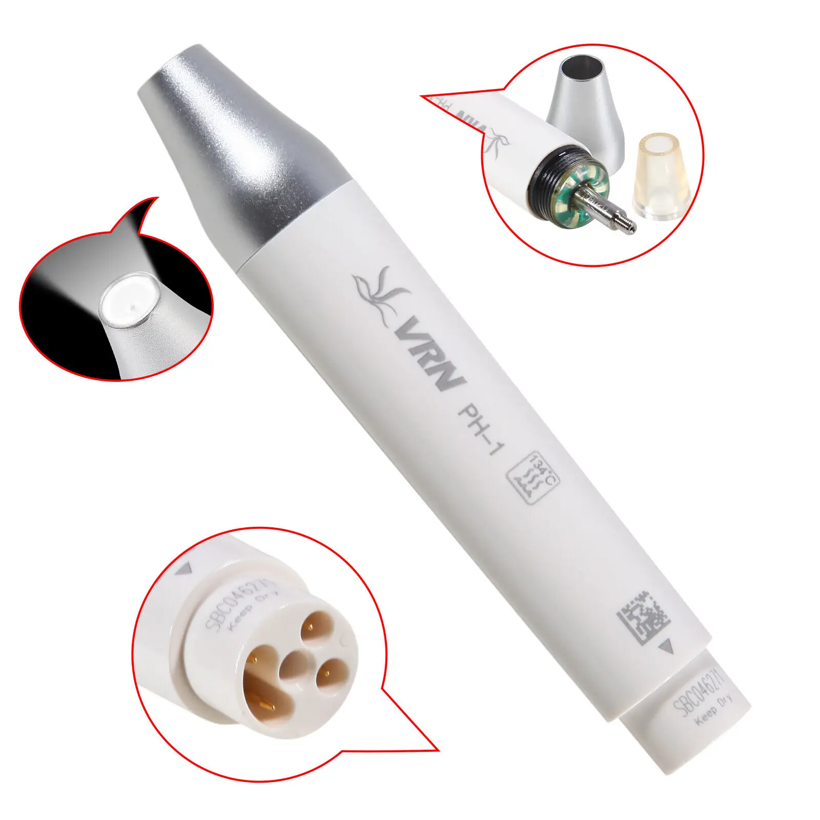 VRN Dental Ultrasonic Piezo Scaler LED Detachable Handpiece PH-1/ 5PCS Tips for EMS Woodpecker