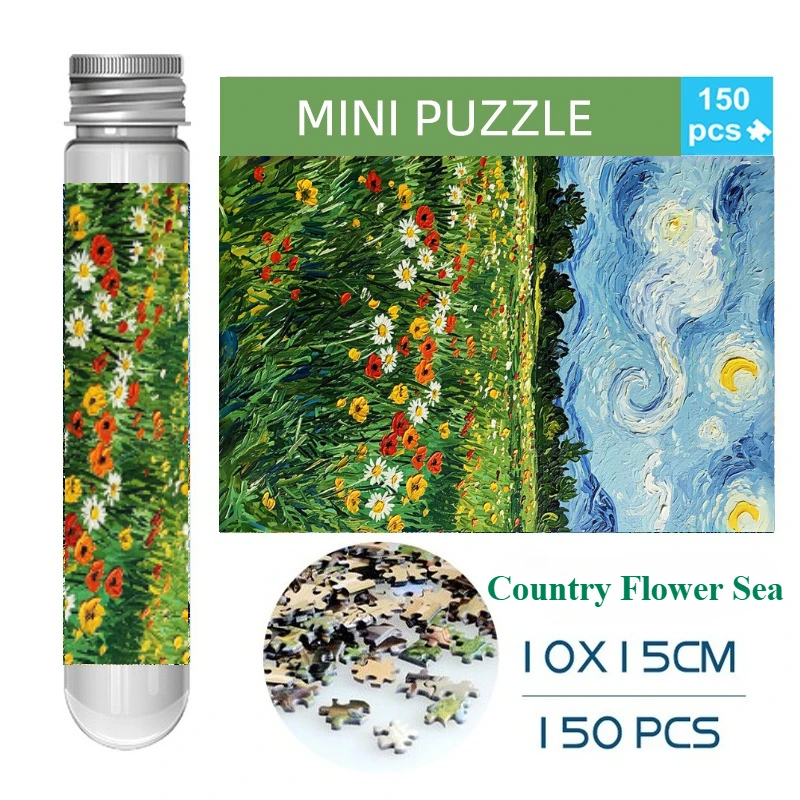 

150PCS Mini Test Tube Country Flower Sea Difficult Jigsaw Puzzle Decompression Toys Game Family Educational Toys