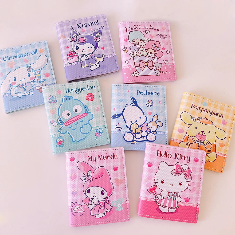 

Cartoon Sanrio Credit Card Wallet Cartoon Hello Kitty Kuromi Card Bag Women Name Card Holder Case PU Leather Ultra-thin Wallet