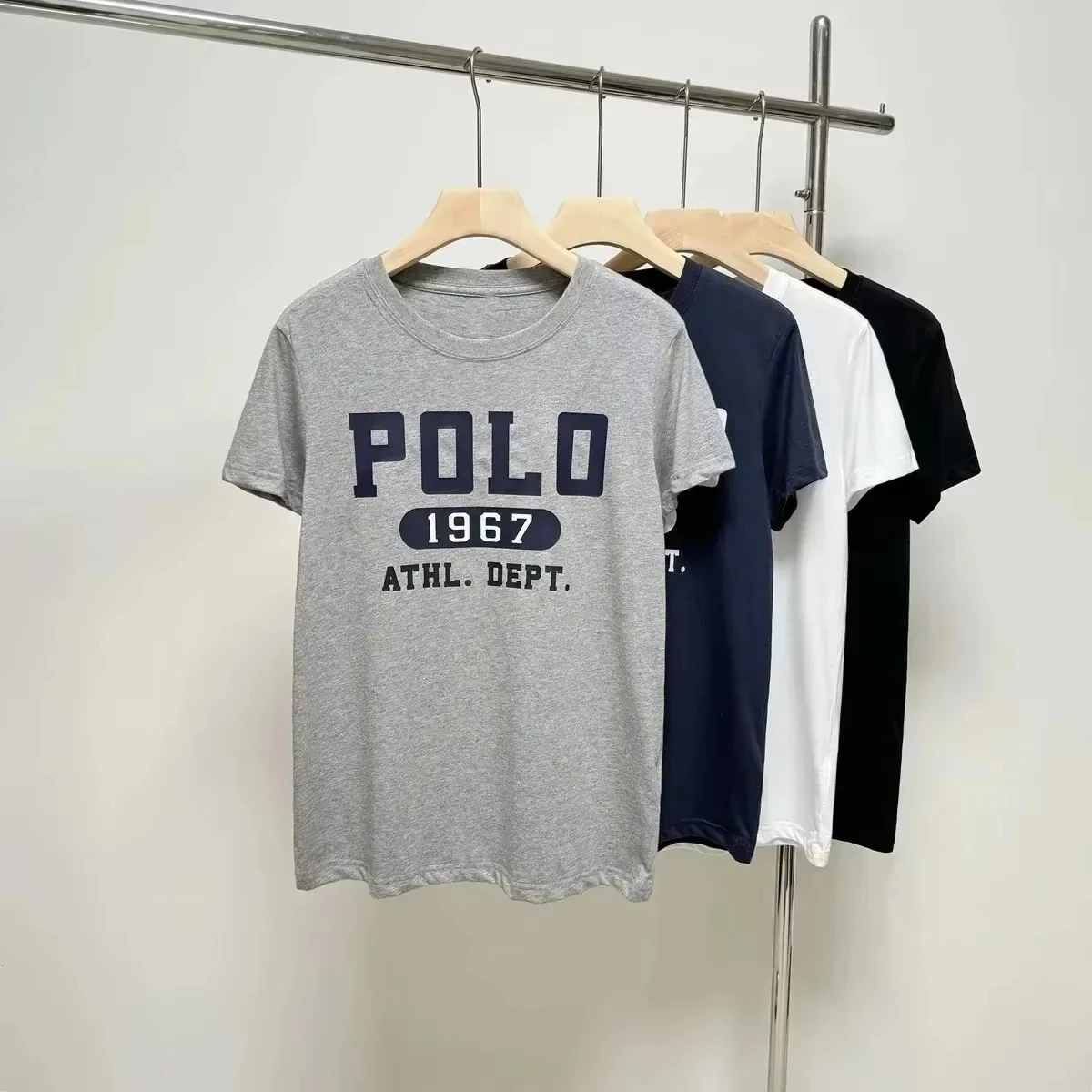Casual Men's Shirts RLauren T-shirt New Polo1967 Logo Korean Popular Clothes Pure Cotton Short Sleeve Y2K Clothing Womens Tops image 5