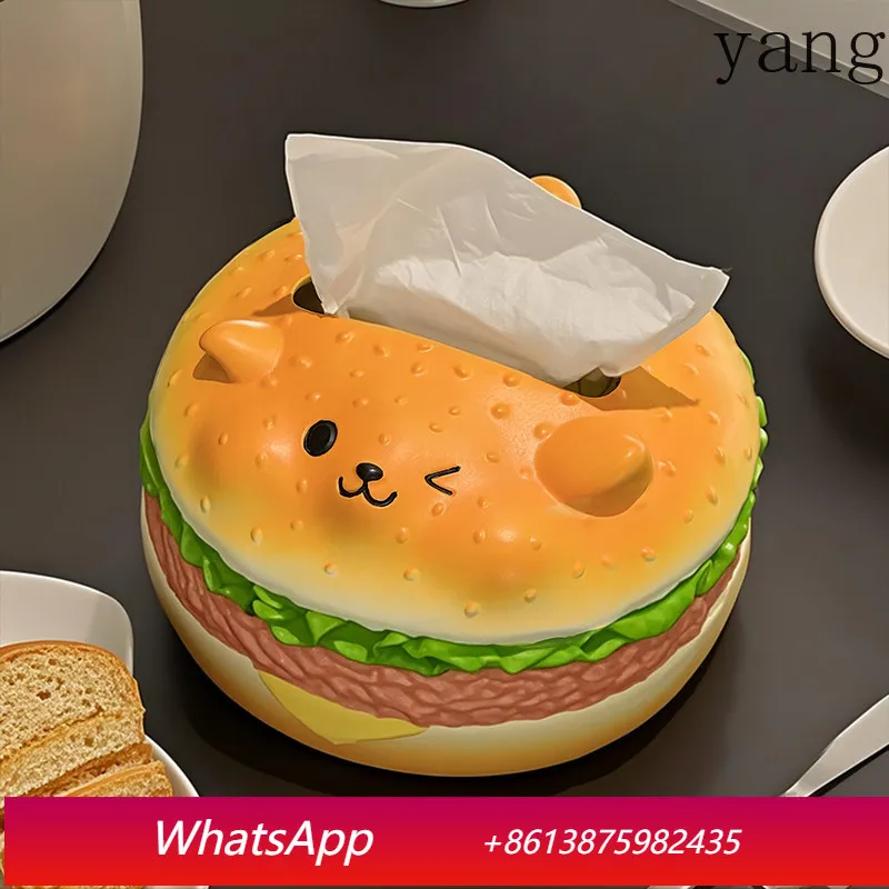 

CX Creative Cute Burger Dog Tissue Box Home Living Room Desktop Carton