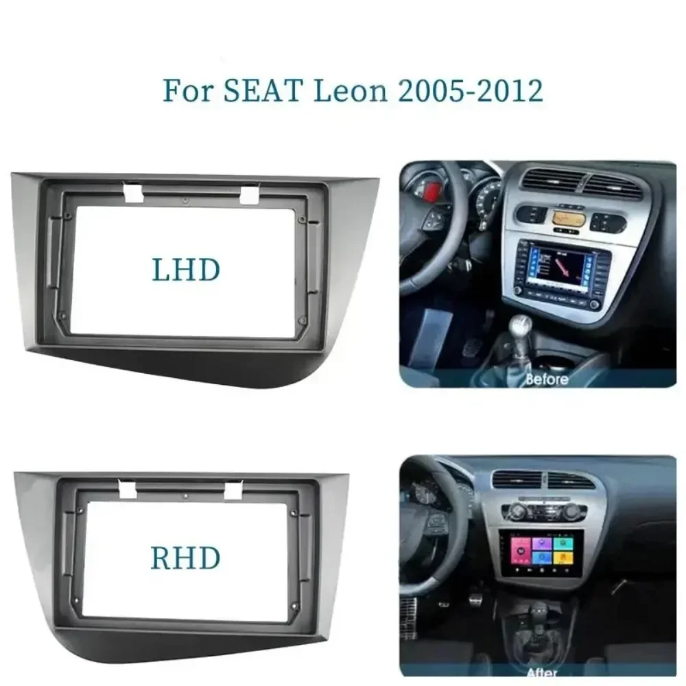 

For Seat Altea Seat Leon 3 Ateca 2005+9 Inch Car Frame Fascia Adapter Canbus Box Decoder Android Radio Dash Fitting Panel Kit