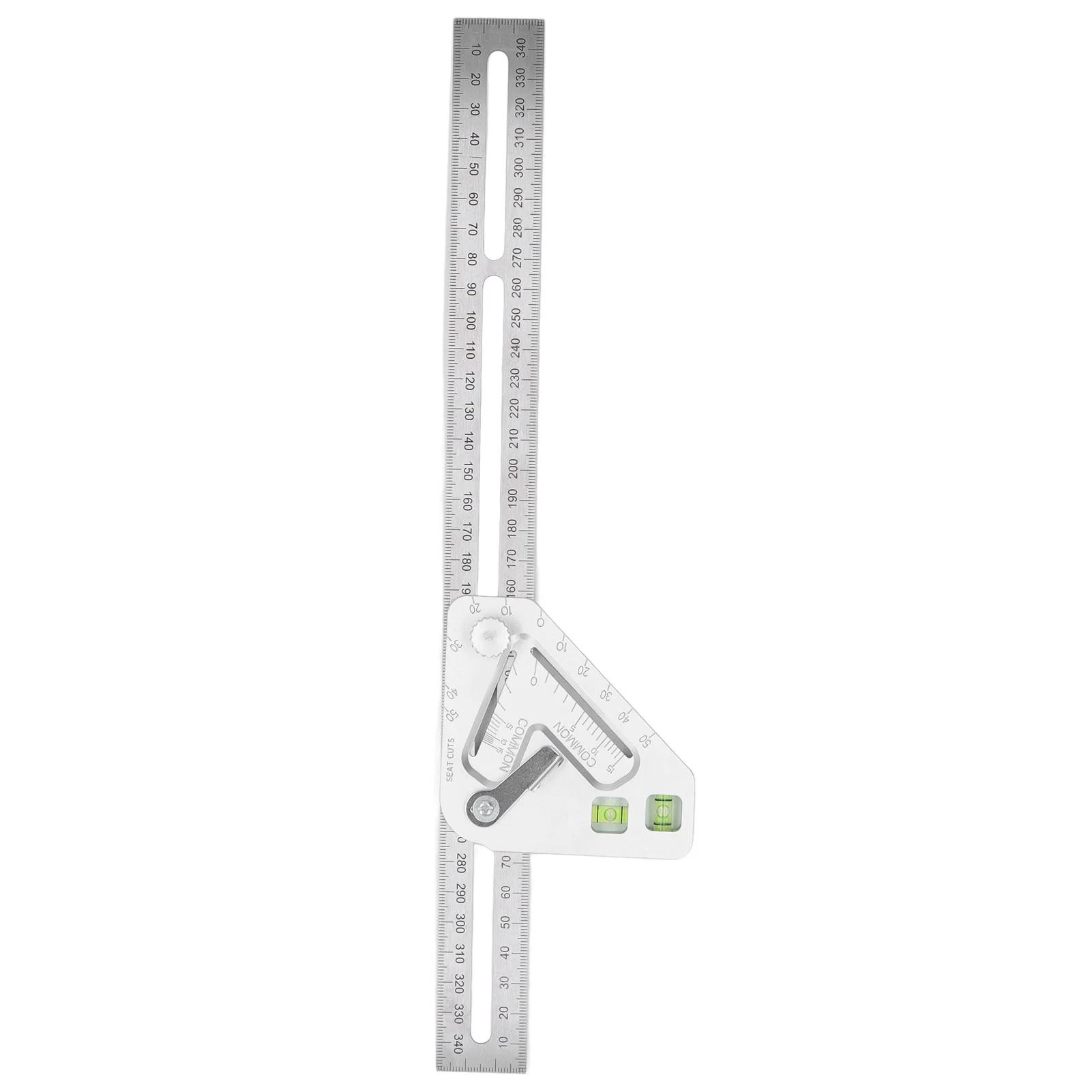 Woodworking Triangle Ruler Silver Flexible Wear Resistance Triangle Ruler with Bubble Level