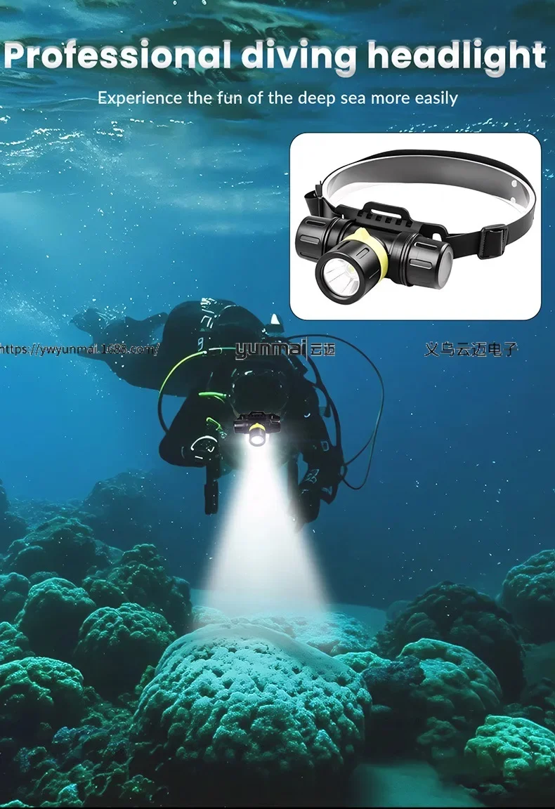 Newest XHP70 Diving Headlight Independent Digital Display Rechargeable Amphibious Professional Strong Light Diving Headlight Hot