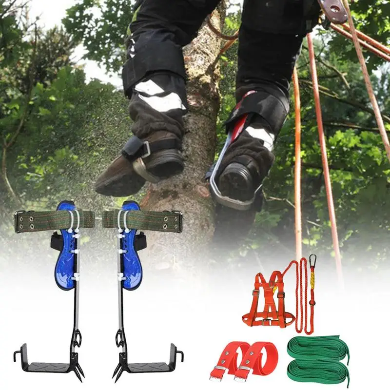 Tree Climbing Gear Kit Pole Climbing Spikes Tree Work Tools Climbing Equipment With Non-Slip Pedal For Outdoor Activities Fruit