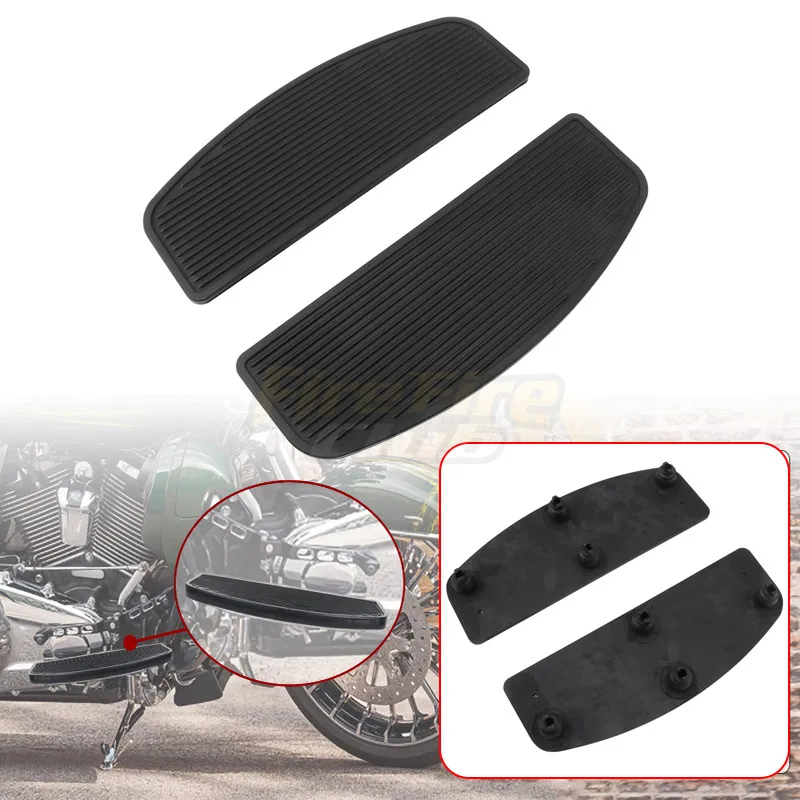 Motorcycle Driver Floorboard Footrest Footpegs Pedal With Rubber Inserts Pad For Harley Touring Electra Glide Road King Softail