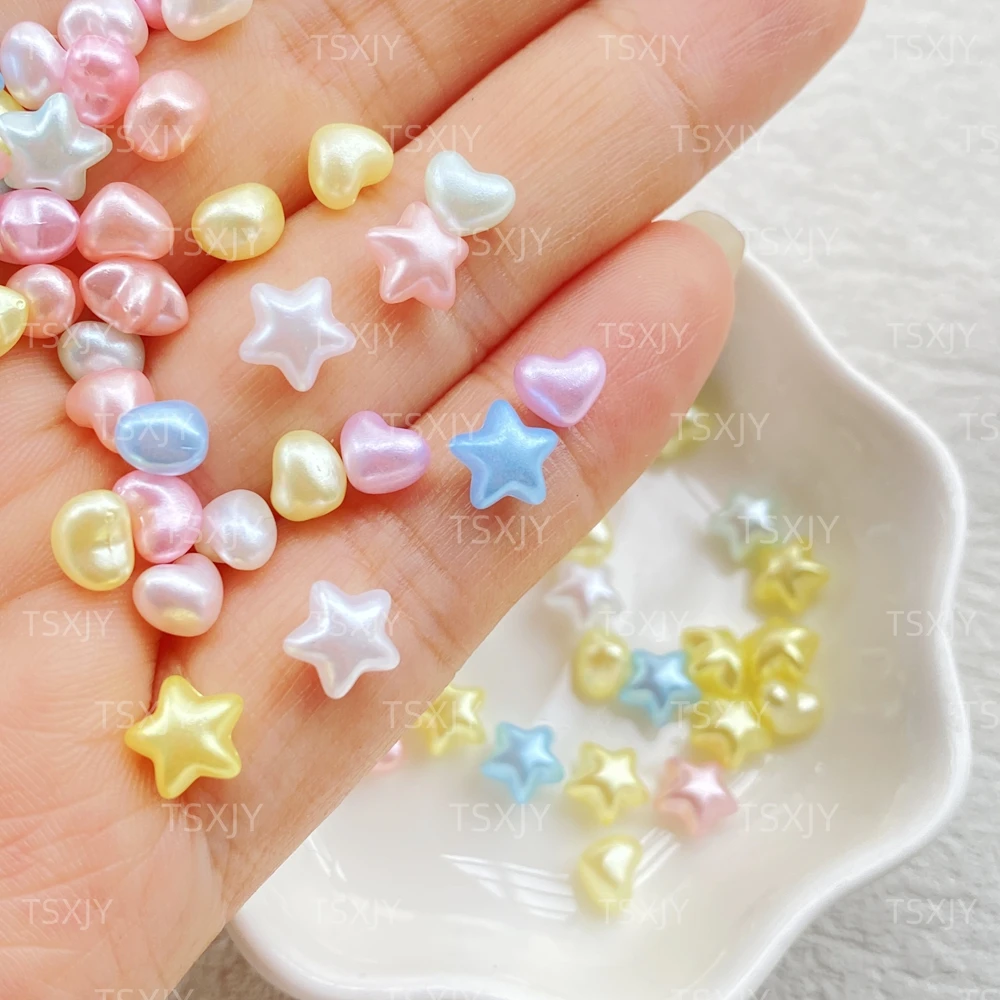 100pcs Resin Mixed 3D Colorful - Star Flat Back ulasan dan harga