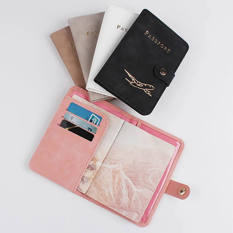 Fundas impermeables para pasaporte, funda de viaje de cuero PU, billetera para tarjeta de crédito, libro de pasaporte lindo para mujeres y hombres