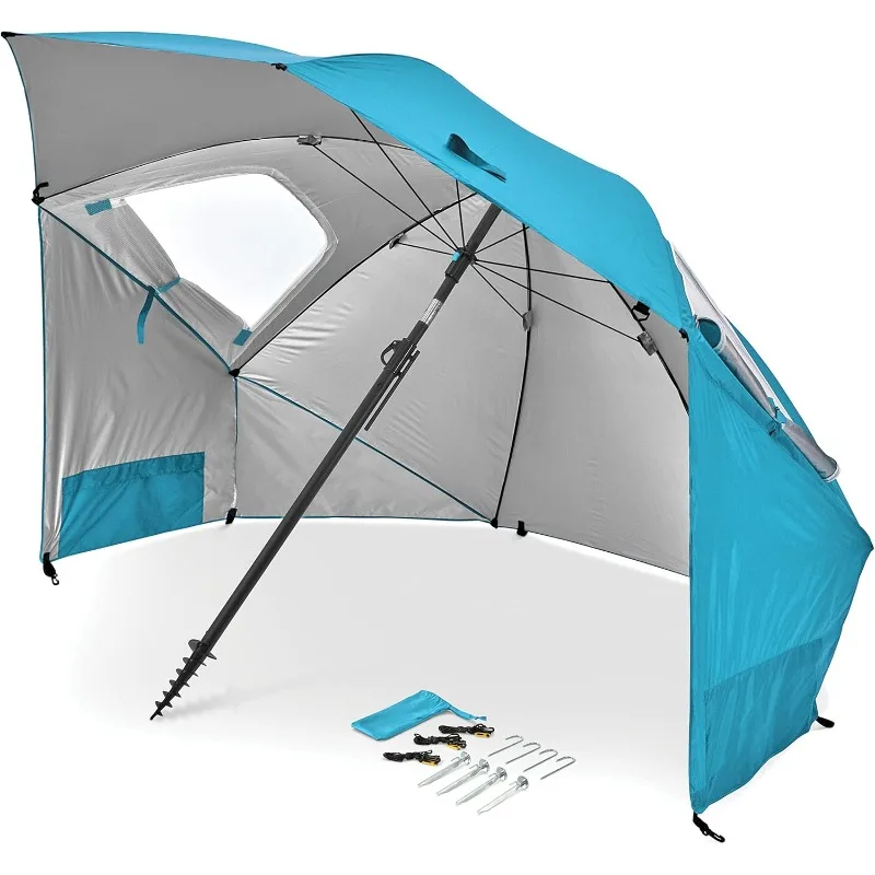 

Premiere UPF 50+ Umbrella Shelter for Sun and Rain Protection (8-Foot), Aqua