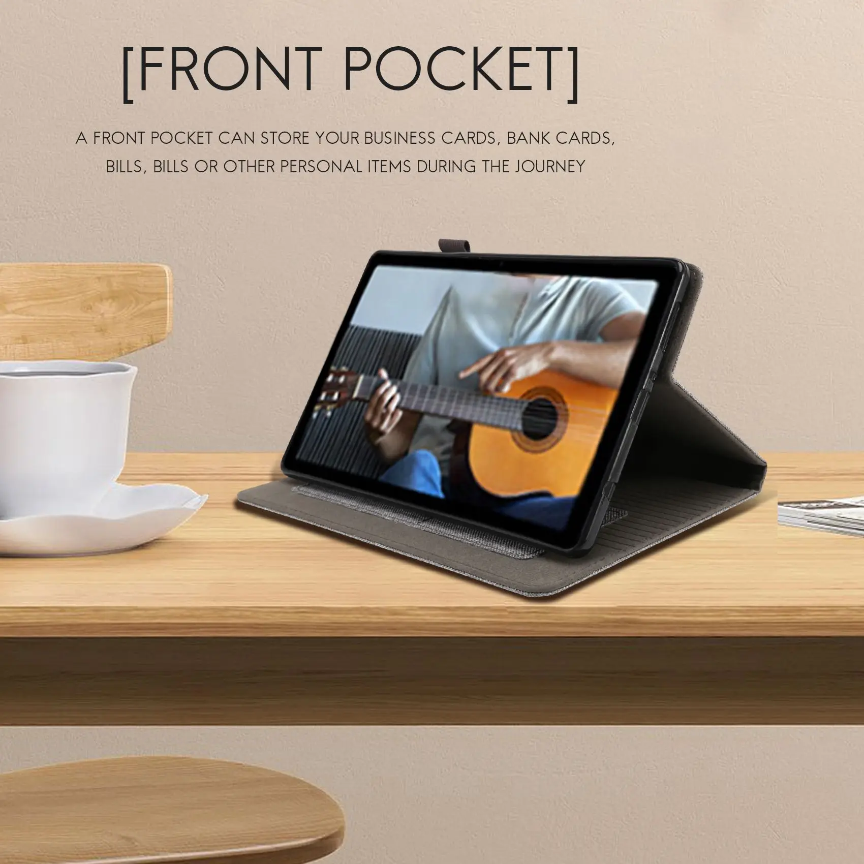 Funda protectora para Samsung Galaxy Tab A7 Lite, carcasa trasera con soporte y bolsillo, 8,7 pulgadas, 2021 (Sm-T220 / T225)