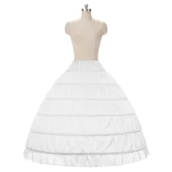 Alta qualidade barato branco 6 hoops petticoats plus size organza para vestido de baile vestidos de casamento crinoline underskirt em estoque