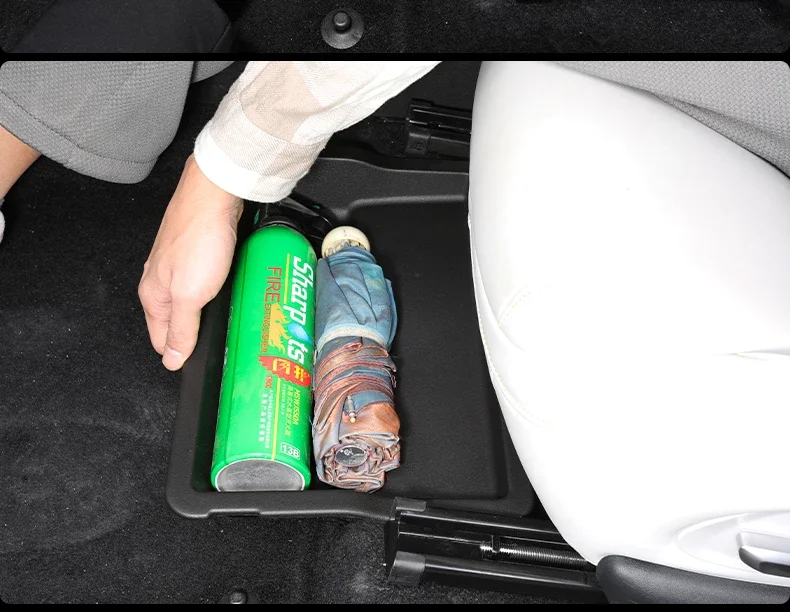 For XPeng G6 2023 2024 Car Under Seat Storage Box Front Row Seat Lower Organizer Hidden Drawer Trash Bin Car Interior Accessory detail image 6