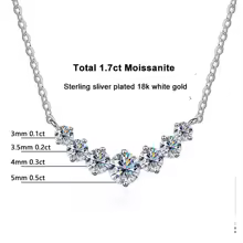 Elegant White Gold Necklace Sterling Silver 18k Wedding Cert - 1.7ct