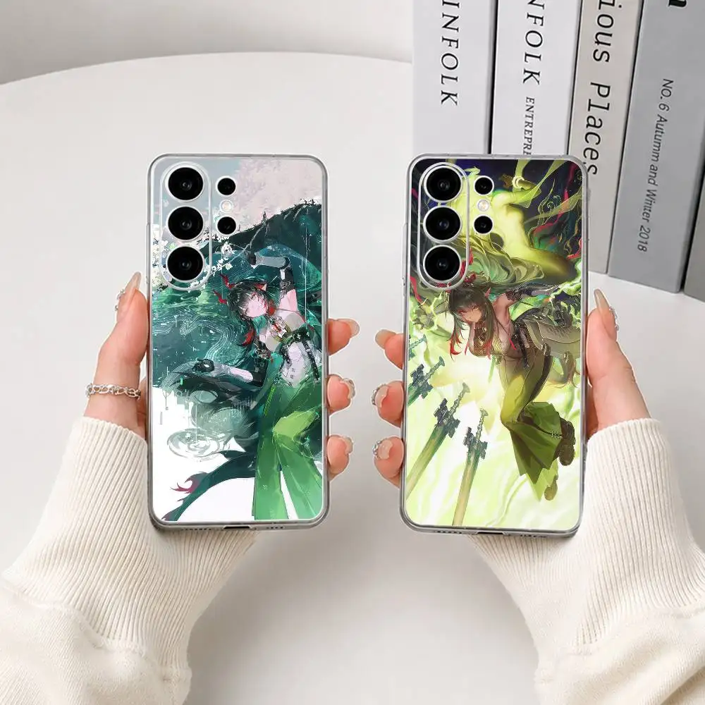 Zhuang Fangyi A-Arknights E-Endfield Clear Phone Case for Samsung S25, S24, S21, S22, S23, S30, Ultra, S20, Plus, FE, Lite