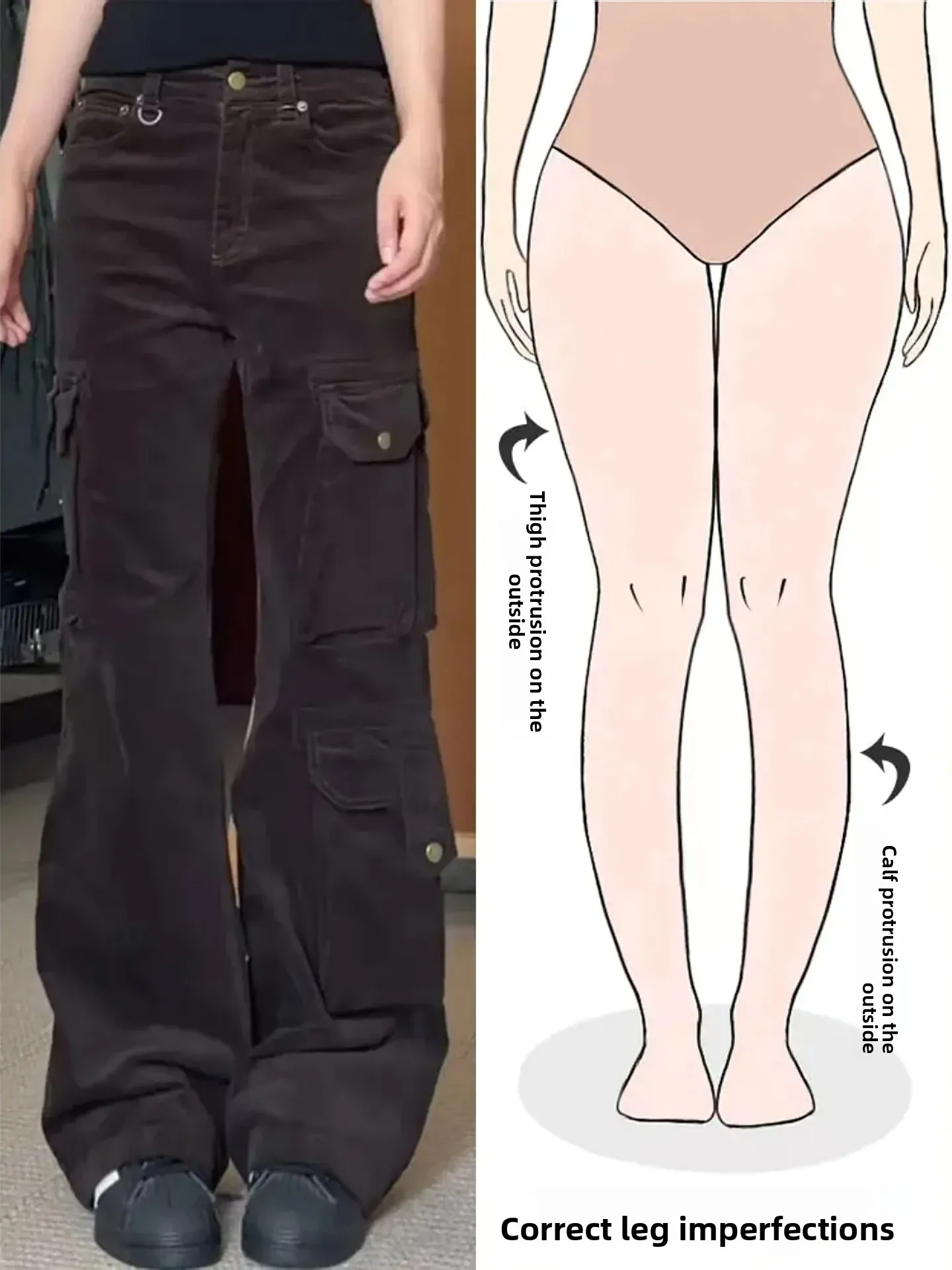 

American Retro Multi-Pocket Design Straight Leg Jeans Women's High Street Workwear Style Fall New Straight Tube Long Pants