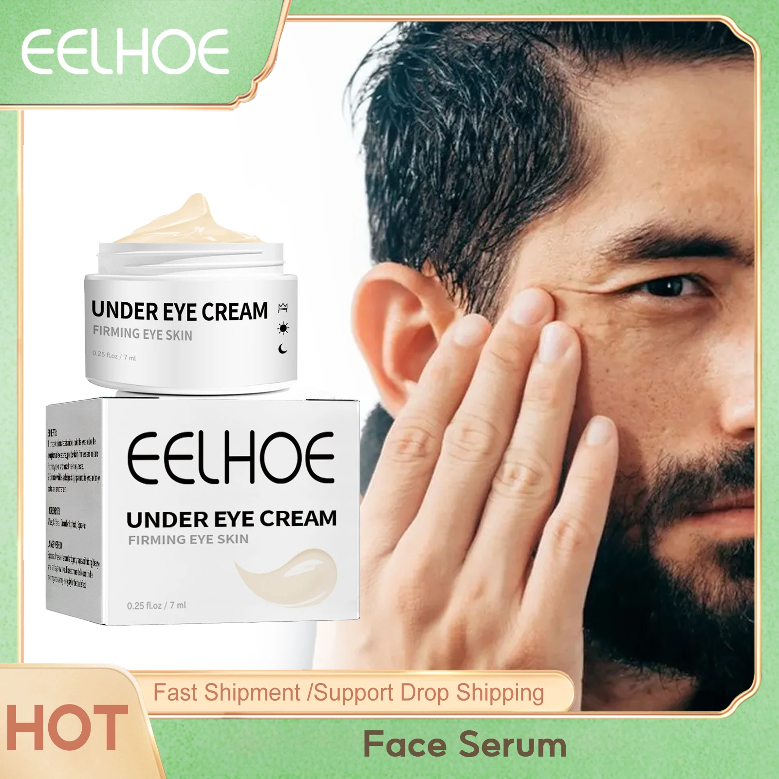 EELHOE Eye Bag Removal Cream For Man Anti Puffiness Removing Dark Circle Nourishing Eye Contour Anti W-rinkles Firming Eye Cream