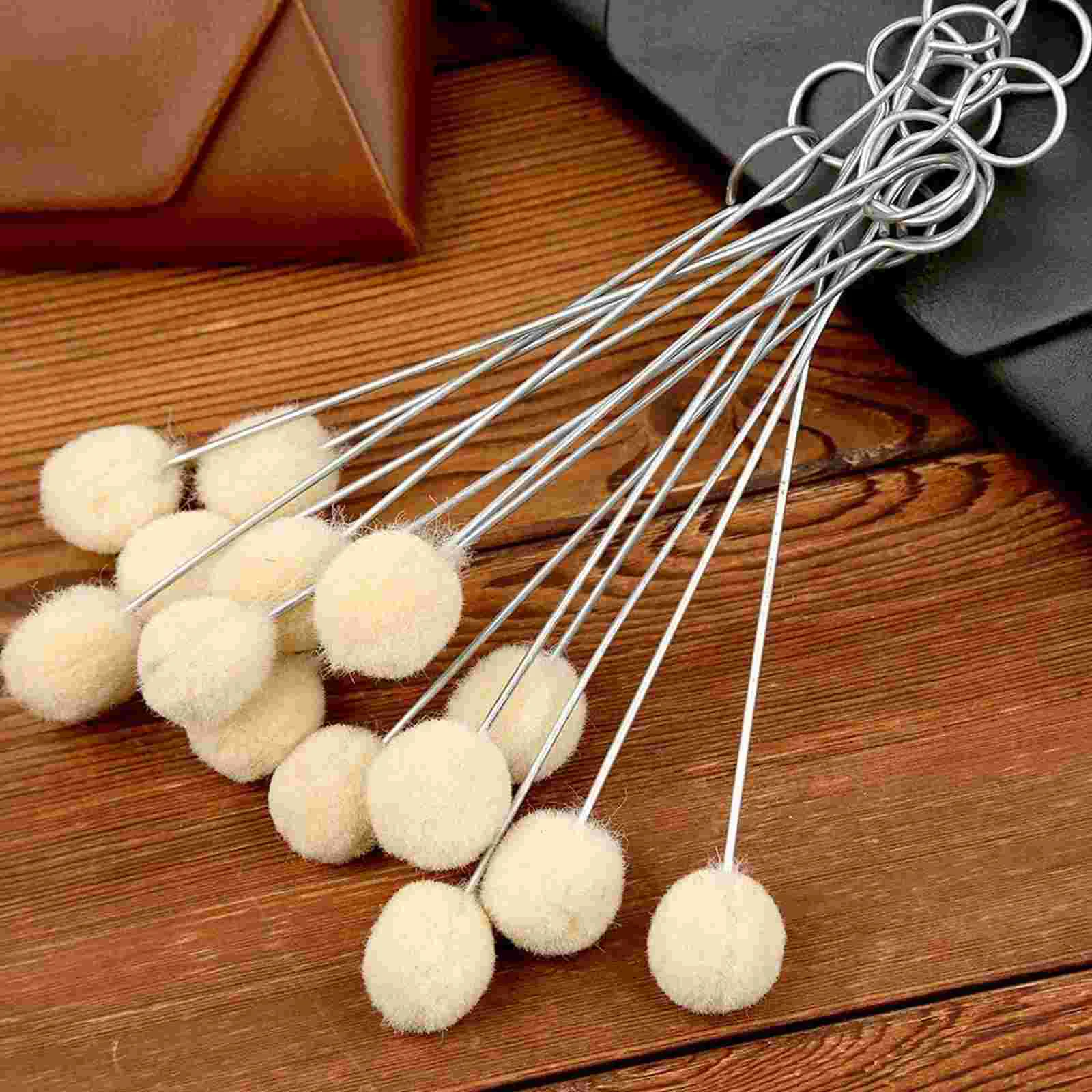 10pcs Wool Daubers with Metal Handle for Dyes Wool Ball Brush Dye Tool